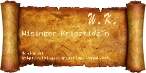 Wisinger Krisztián névjegykártya